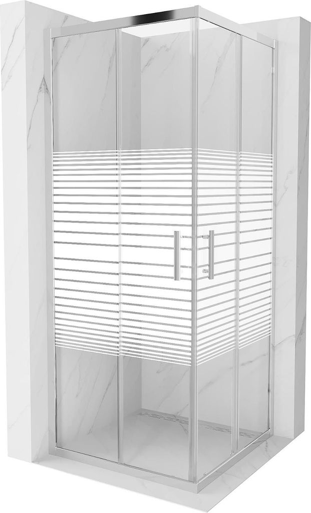 Mexen Rio Square Cabine de douche 80 x 80 cm, Stripes, Image du produit 