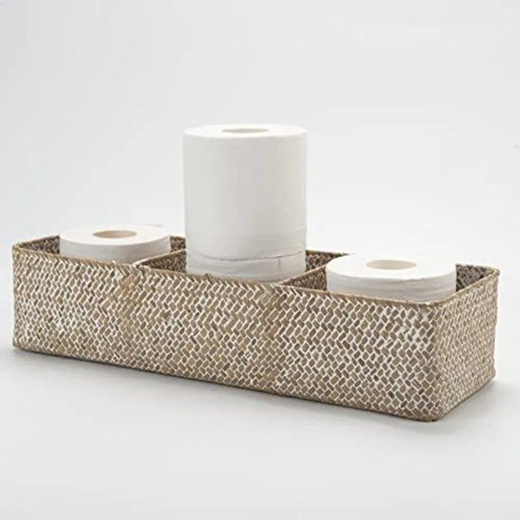 Porte-papier hygiénique hydrophile 3 compartiments blanc pour salle de bain