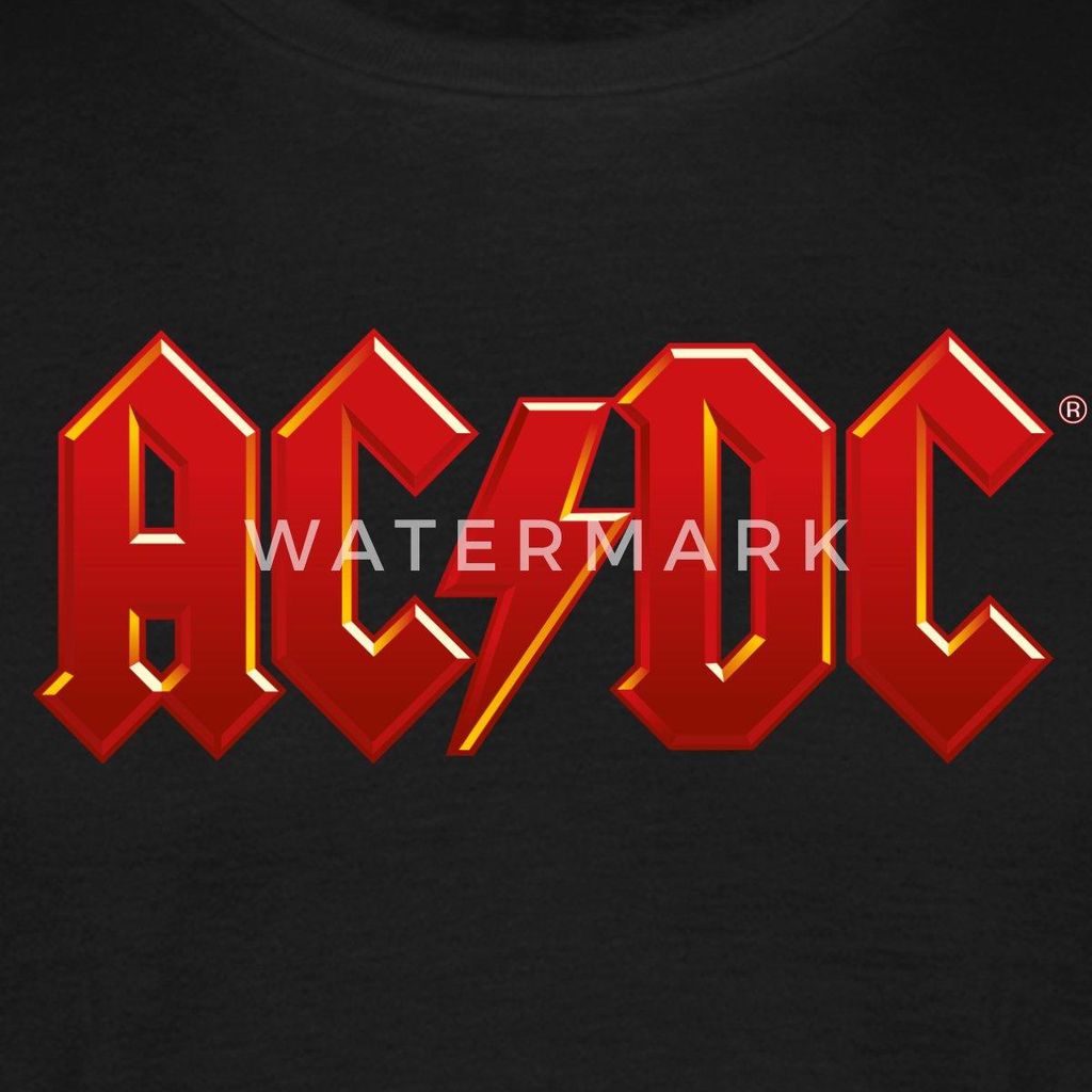 Spreadshirt AC/DC Klassisches Logo Mit Blitz Männer T-Shirt, XL, Schwarz