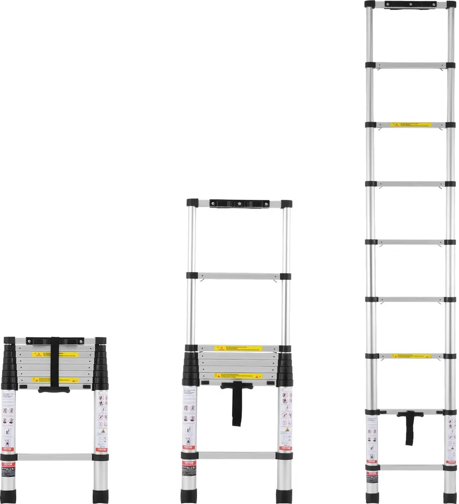 Échelle télescopique modulable 2,6m - Structure aluminium renforcé 170kg