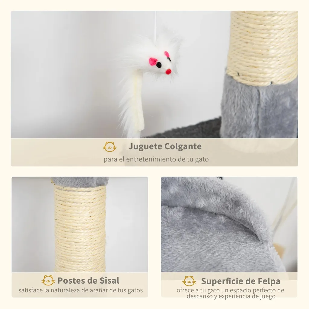 Mobilier pour chat : Arbre à chat multi-plateformes gris anthracite