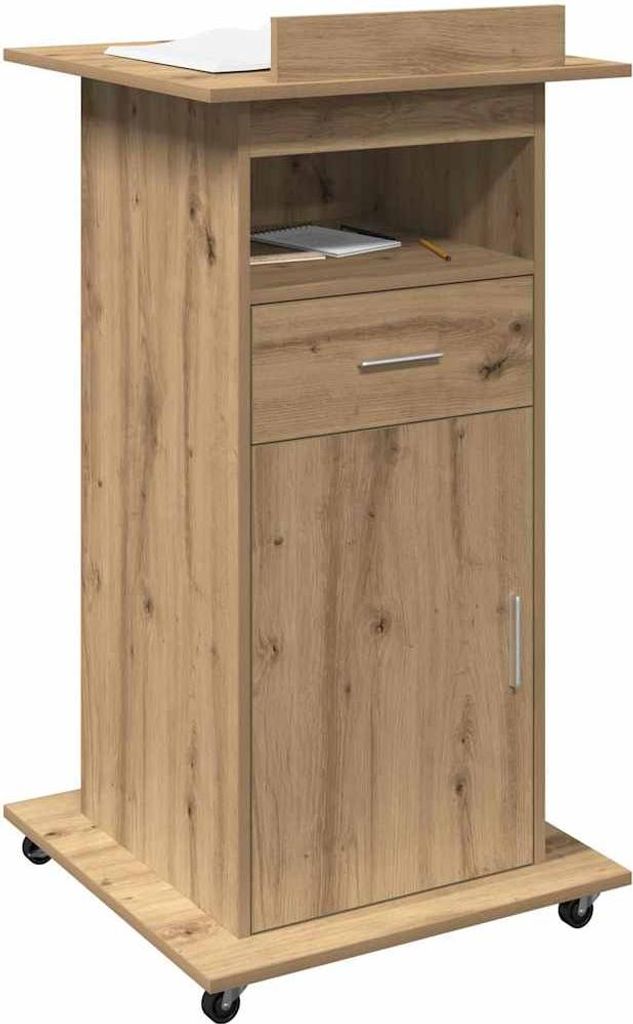 vidaXL Podium mit Regal Artisan-Eiche 55 x 55 x 107 cm Holzwerkstoff