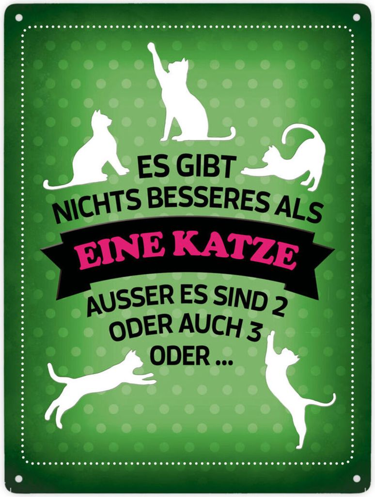 Es gibt nichts besseres als eine Katze Metallschild XXL