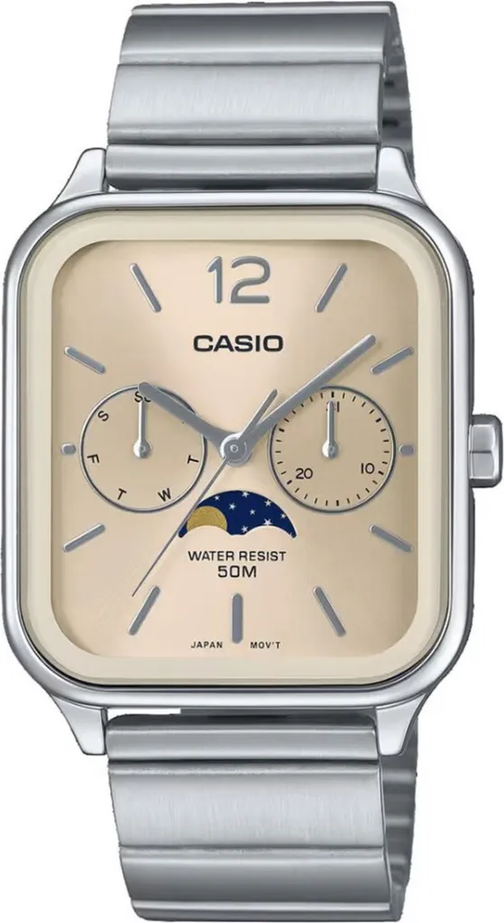 Casio MTP-M305D-9AVDF Orologio Fasi Lunari Champagne - Offerta Online