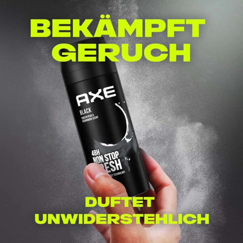 Axe Black Déodorant Spray 150ml - Pack de 6 Atomiseurs Parfum Subtil - 9