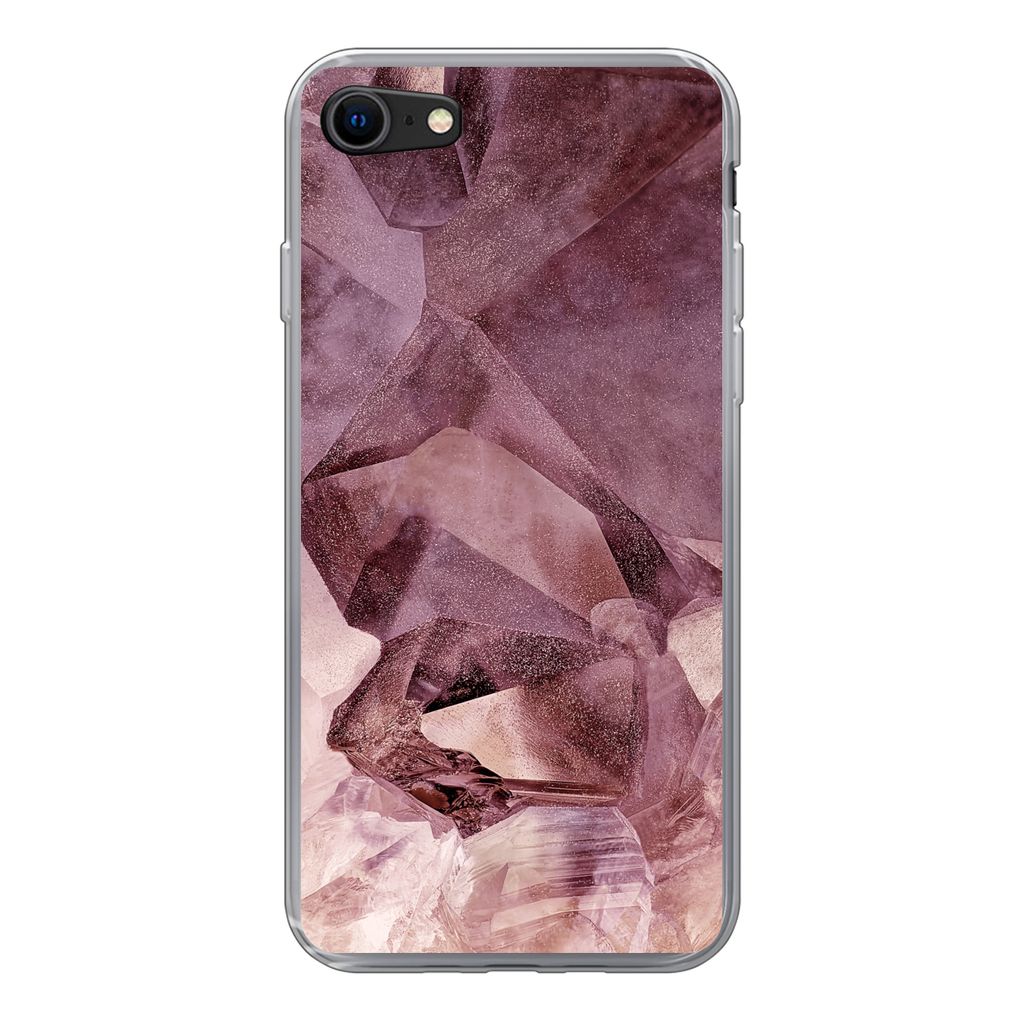MuchoWow Handyhülle Schutzhülle Hülle für iPhone 8 Kristalle - Natursteine - Edelsteine und Mineralien Silikon Softcase Handy Hülle - Schutz...
