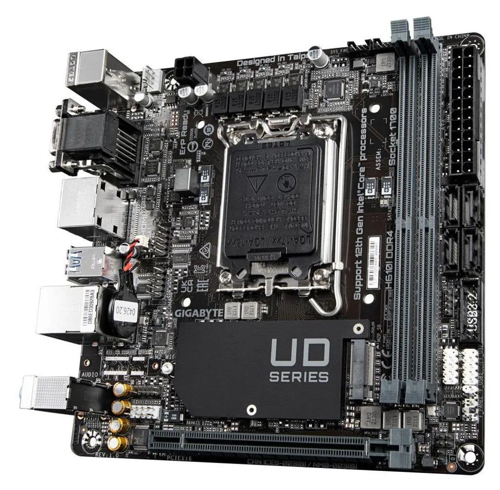 Carte mère GIGABYTE H610I pour PC Compact Bureautique et Gaming ITX - 9