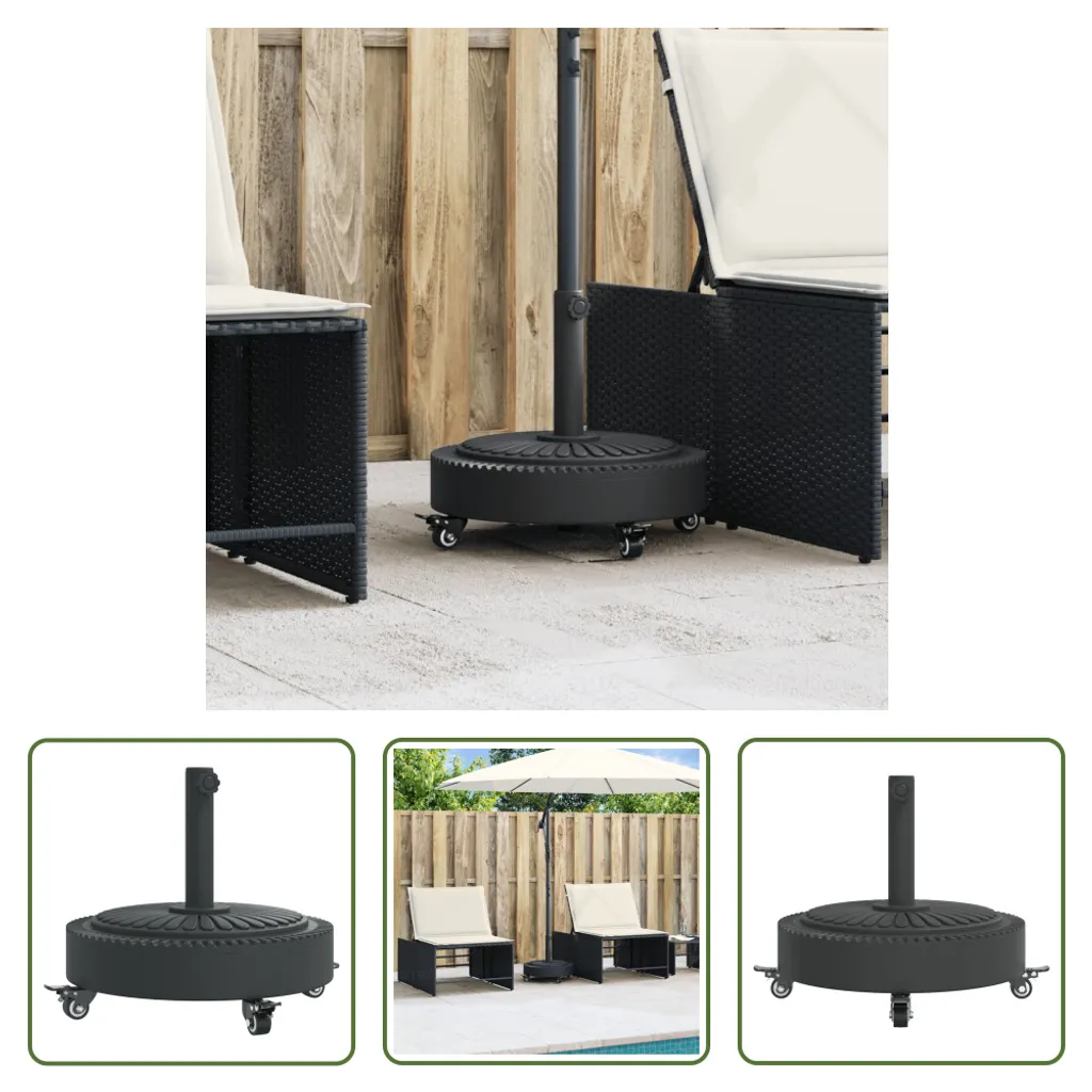 Socle de parasol rond avec roues pour jardin et terrasse - Poids 27 kg