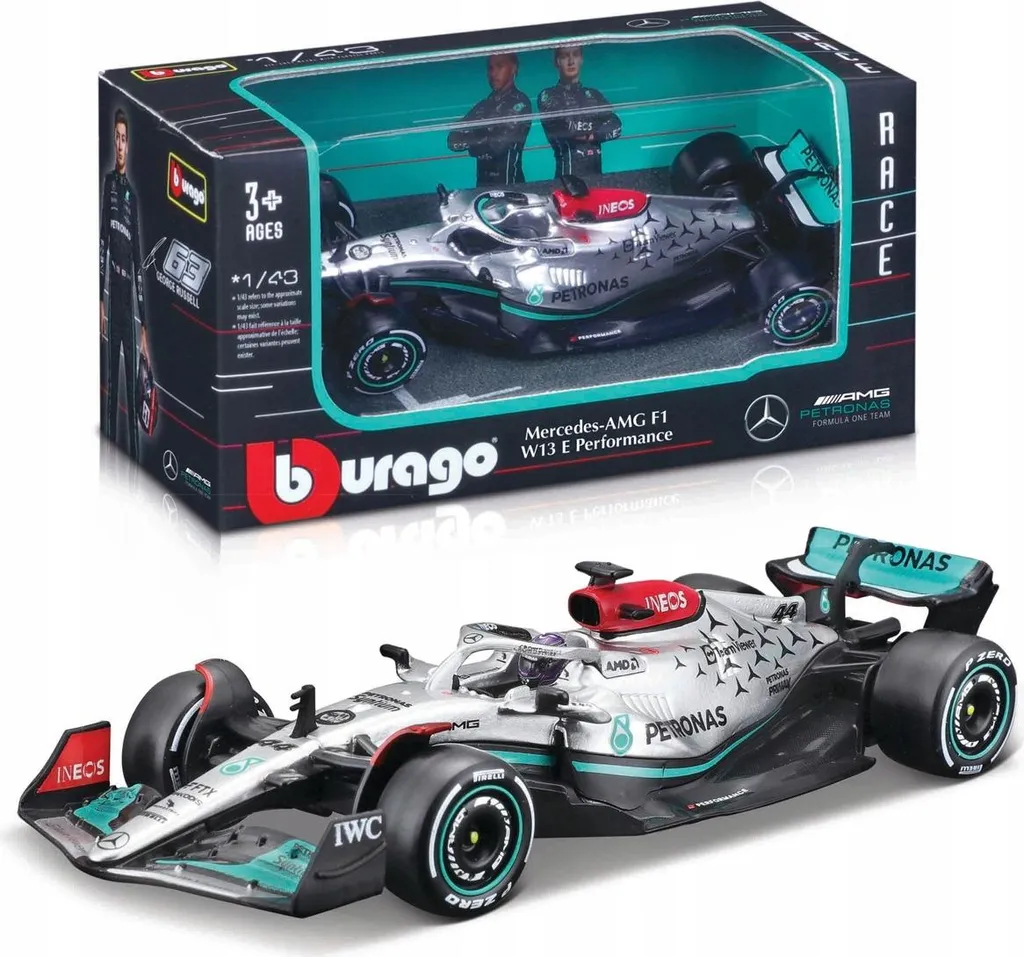 Voiture Miniature Mercedes F1 W13 Bburago 1/43 - Collection Formule 1