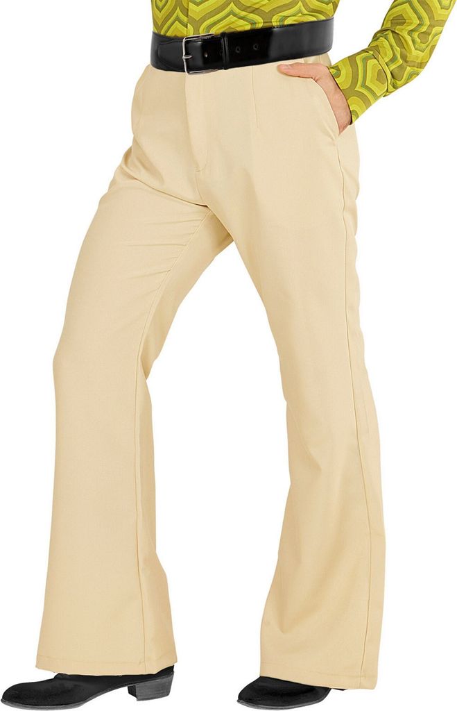 70er Herrenhose beige - Hippie Fasching Karneval Größe: S-M