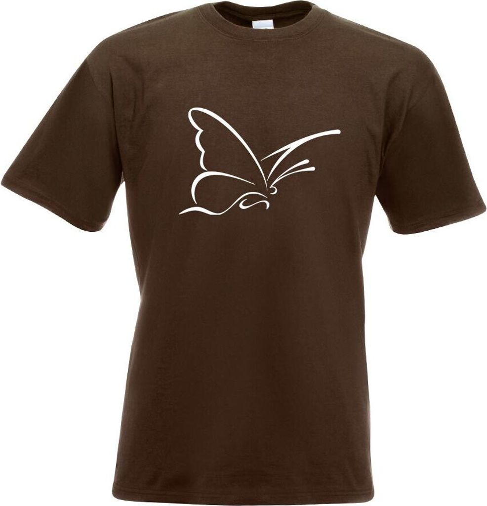 Kiwistar - T-Shirt - Chocolate - Schmetterling Motiv 4 Motiv Bedruckt Funshirt Design Print - mit Motiv Bedruckt - Funshirt Design - Sport - Freize...