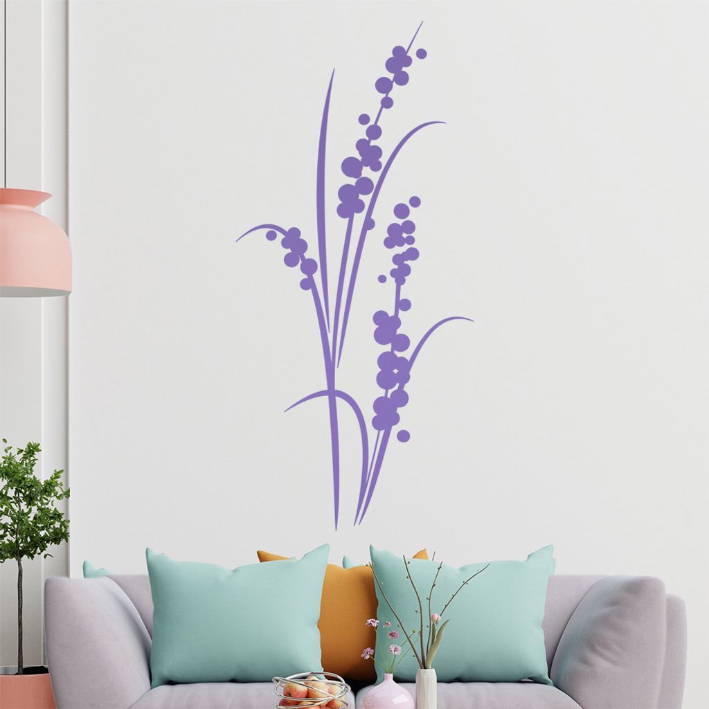 Grashalm mit Beeren Wandtattoo in 6 Größen - Wandaufkleber Wall Sticker - Dekoration, Küche, Wohnzimmer, Schlafzimmer, Badezimmer