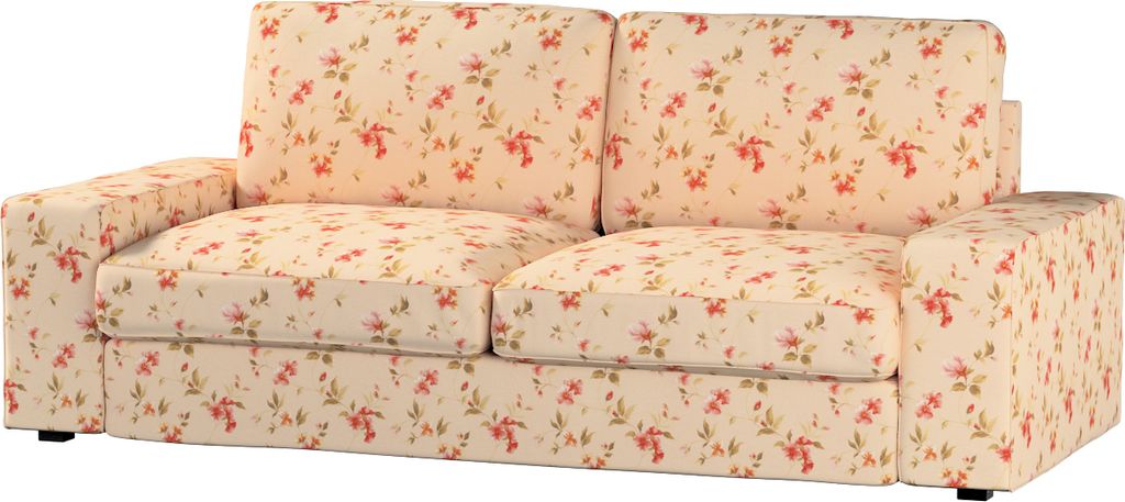 Dekoria Bezug für Kivik 3-er Bettsofa, creme-rosa, Kivik 3-er Bettsofabezug