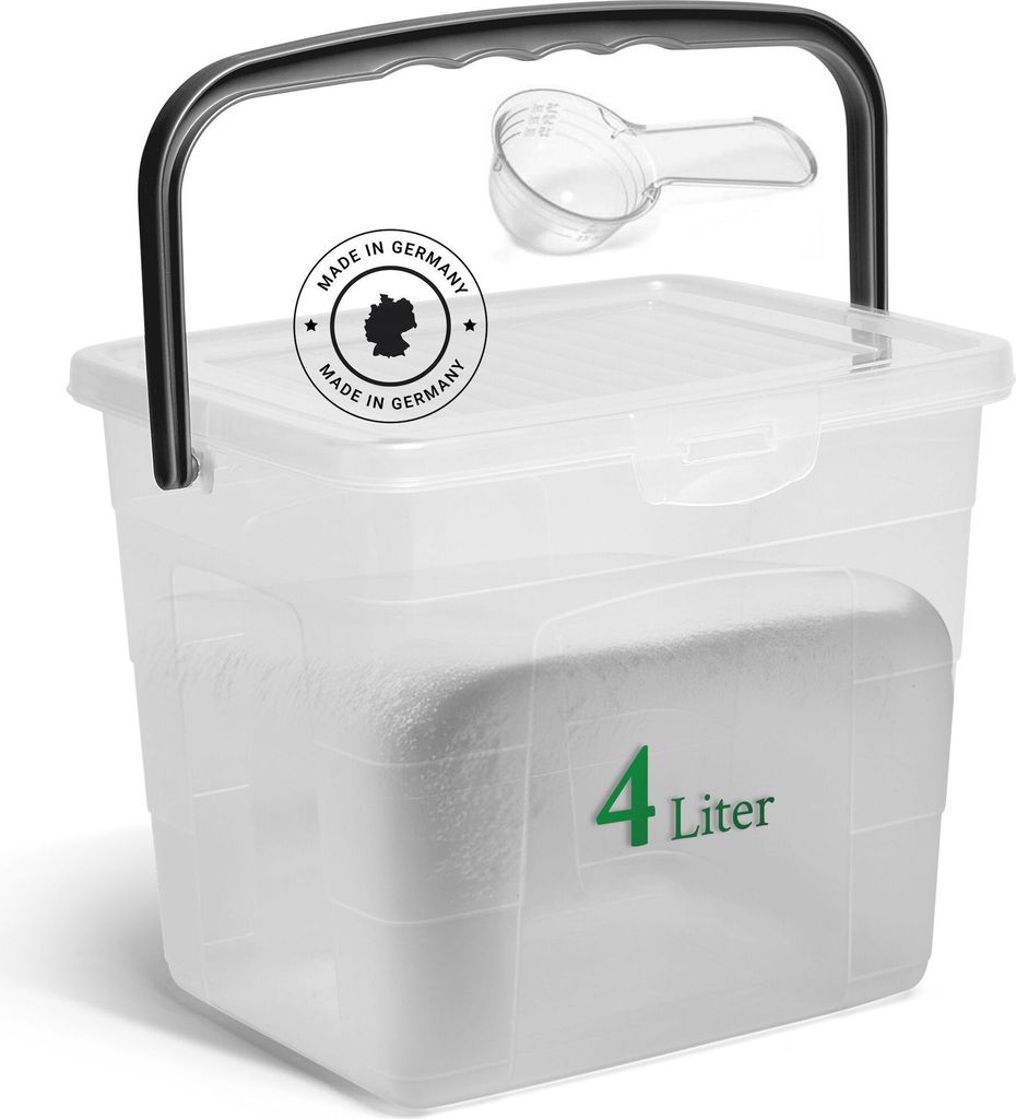 Novaliv Waschmittelbox mit Deckel 4 Liter Transparent und Produktbild 