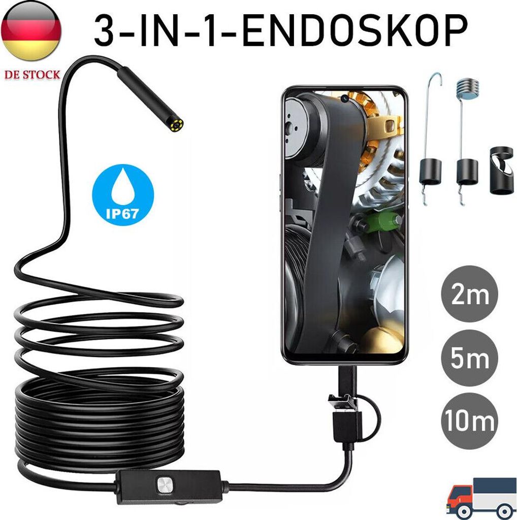 USB LED Endoskop 2-10M Wasserdichte Endoskop Inspektion Kamera Für Android PC