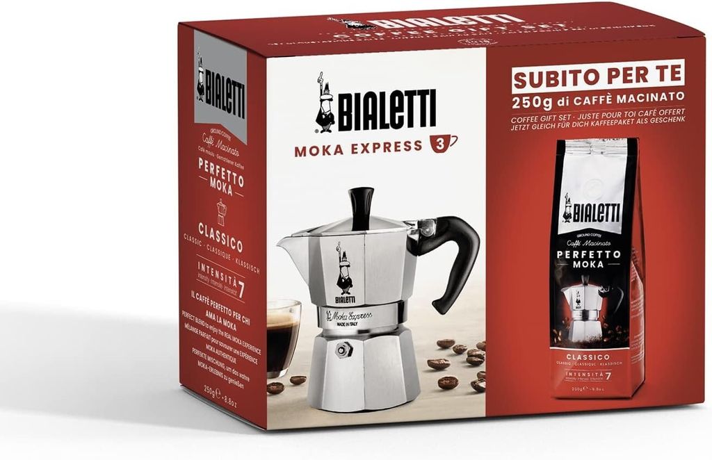 Bialetti Espressokocher Moka Express, für 3 Tassen, inkl. Produktbild 