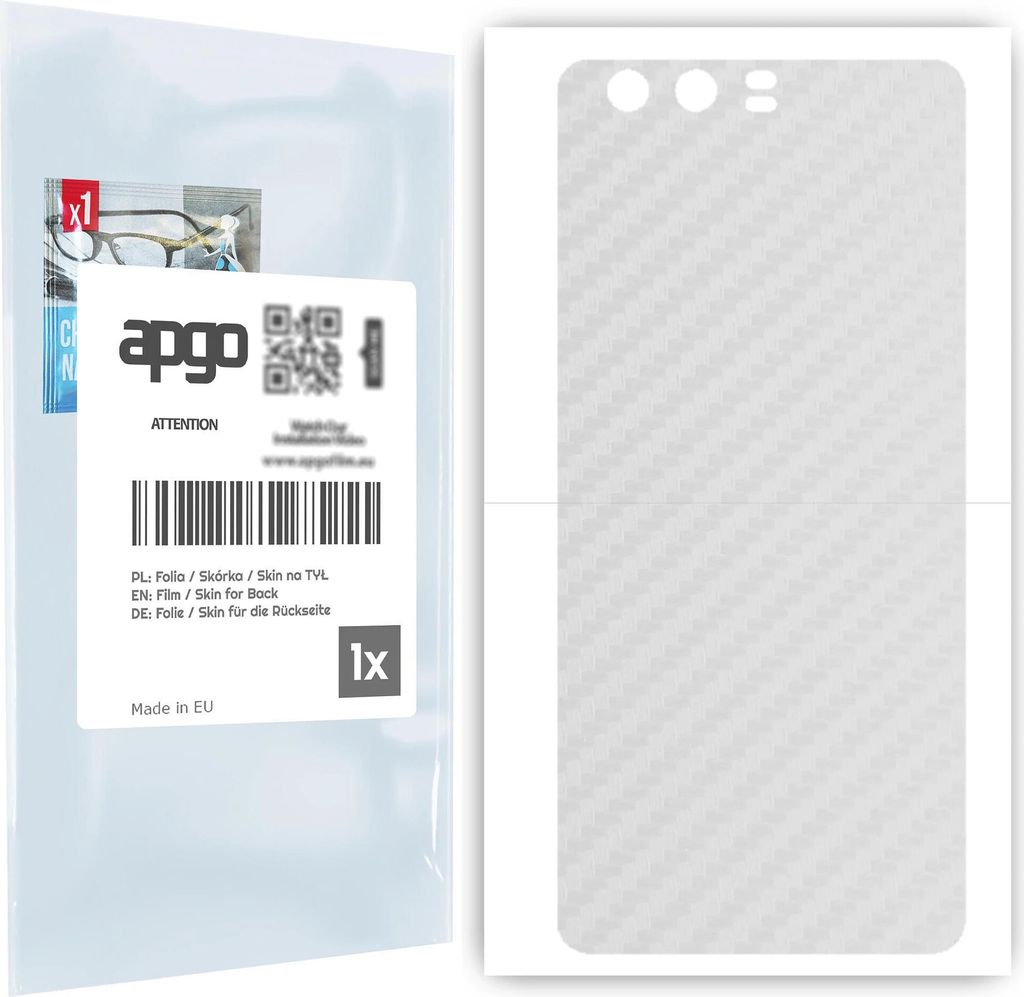 apgo Rückseite Schutzfolie für Huawei P10 - Hinten Schutzfolie Carbon Transparent (durchsichtig), Rückseite Folie schützt vor Kratzern und Fin...