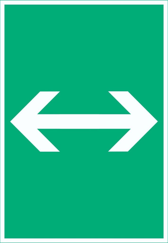 Richtungspfeil rechts links Schild hochkant weiss grün Pfeil A1 Rückseite selbstklebend
