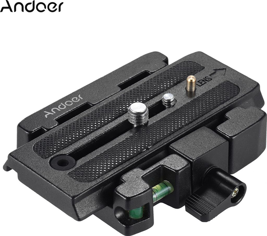 Andoer Videokamera Stativ-Schnellspanner-Adapter mit Schnellwechselplatte Kompatibel fuer Manfrotto 501 500 Ah 701HDV 503HDV Q5 Kopf