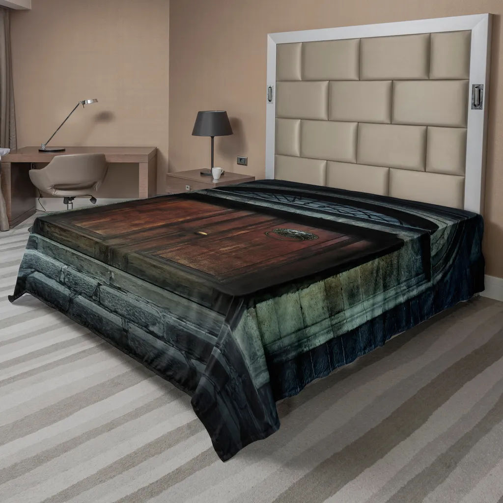 Lenzuolo Gotico ABAKUHAUS 260x228 cm - Porta Antica Legno Grigio Marrone