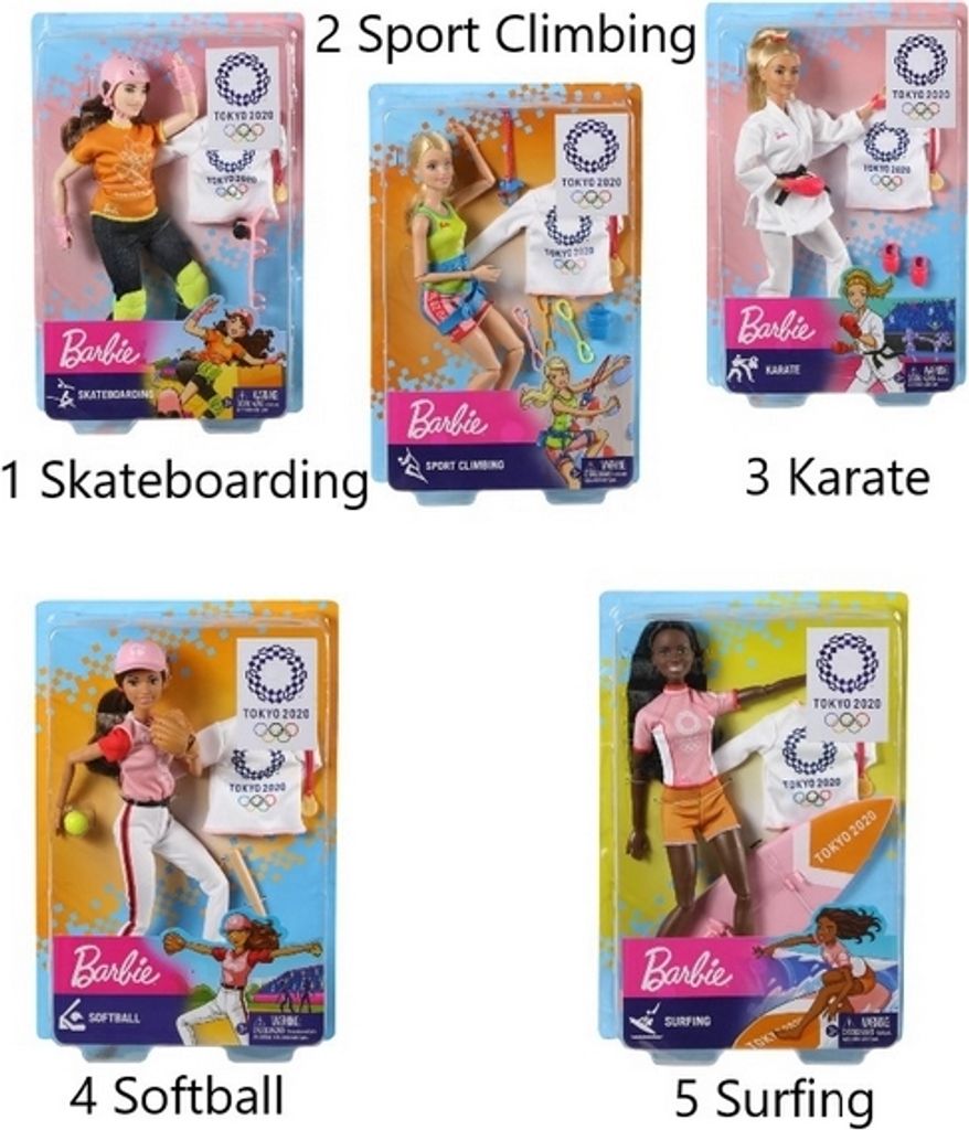 Barbie Olympionička Tokio 2020 Skateboarding set s doplňky Obrázek produktu 