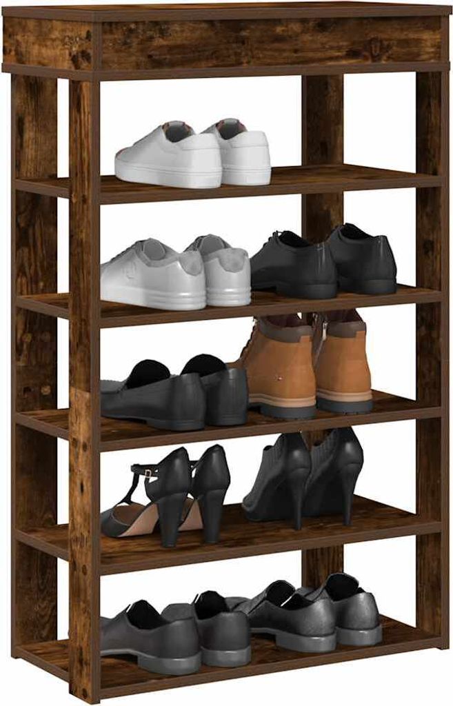 Möbel Schuhregal Räuchereiche 60x30x98 cm Holzwerkstoff - Schuhständer 859927