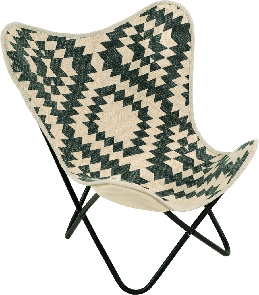 Fauteuil Papillon Ergonomique 75x75x87 cm - Dossier Graphique Imprimé