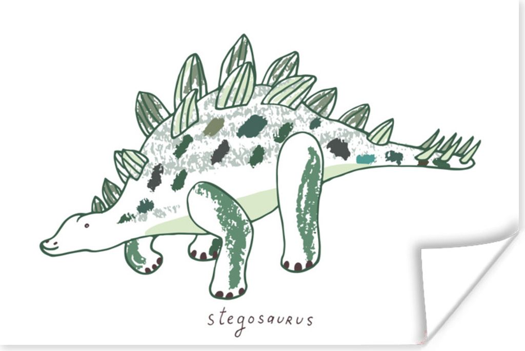 MuchoWow Poster Kinderzimmer - Dinosaurier - Stegosaurus - Junge - Mädchen - Kind 180x120 cm - Fotoplakat