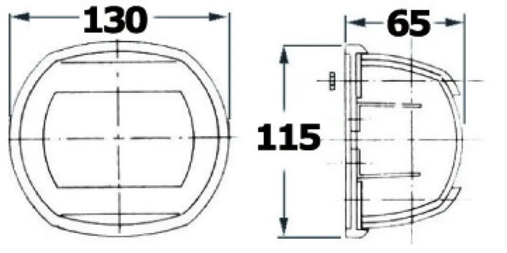 Feu de navigation arrière blanc 135° en inox AISI 316 pour bateau 24V