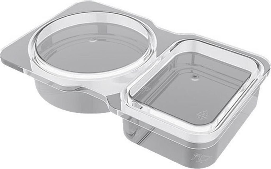 Gewürzbehälter mit zwei Fächern und Deckel, Einweg-Saucenbox, auslaufsicherer Dressinghalter für Saucen, Snacks, Salat