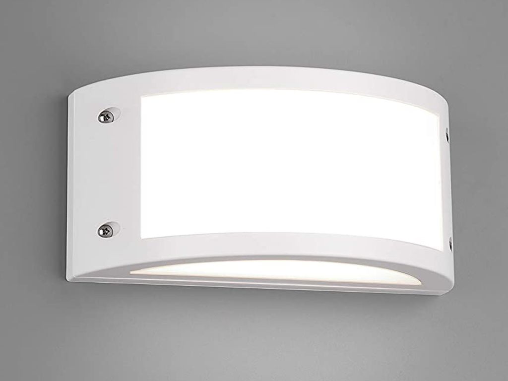LED Außenwandleuchte halbrund Weiß Carportbeleuchtung Gartenlampen mit Strom