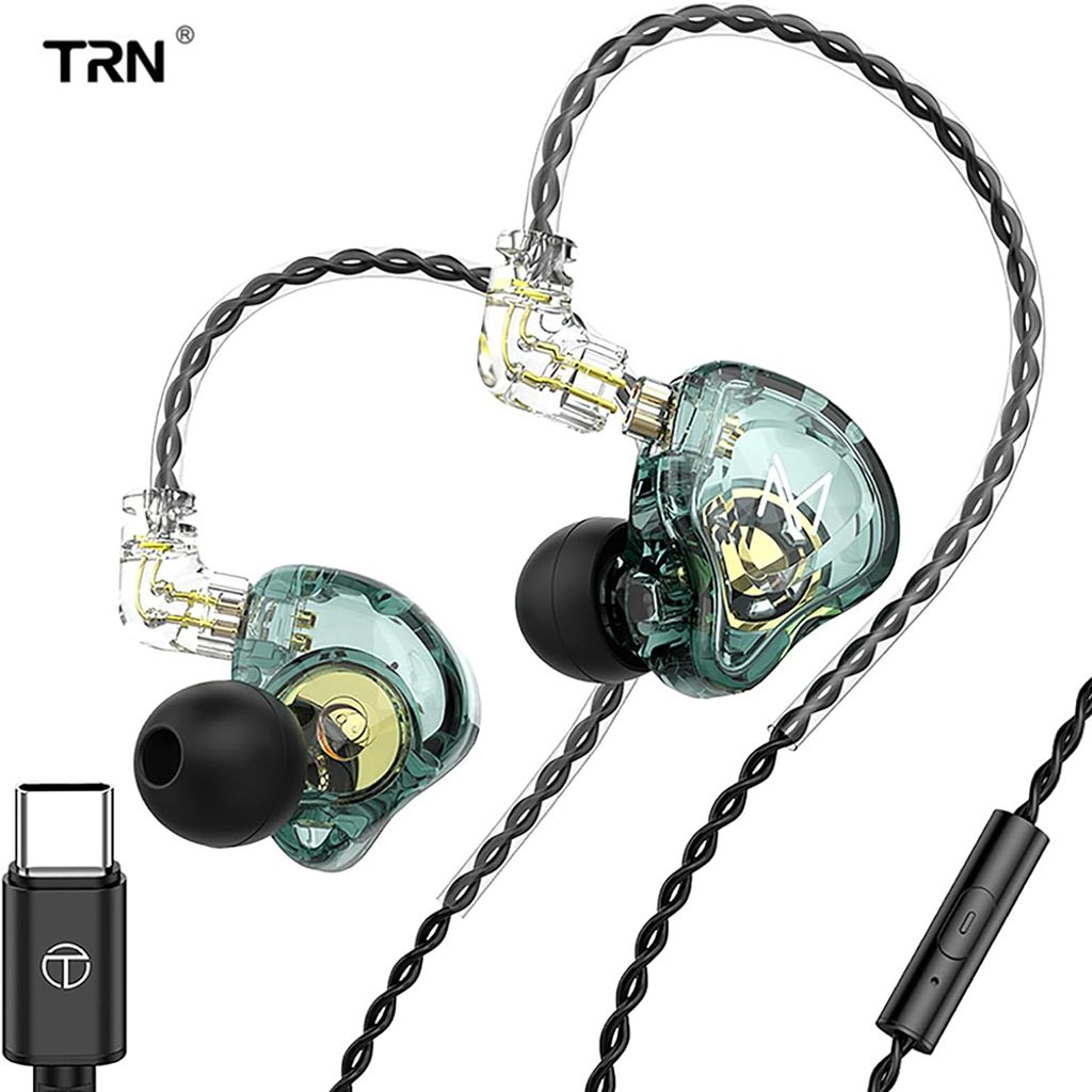 TRN MT1 In-Ear-Monitor-Kopfhoerer, hochklarer Klang, Ohrhoerer mit 10 mm Dual Magnetic Composite Dynamic Driver, Geraeuschunterdrueckung, kabelgebu...