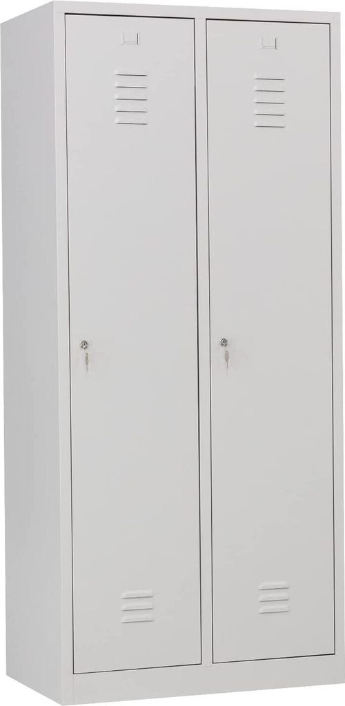 Garderobenschrank 2-türig grau