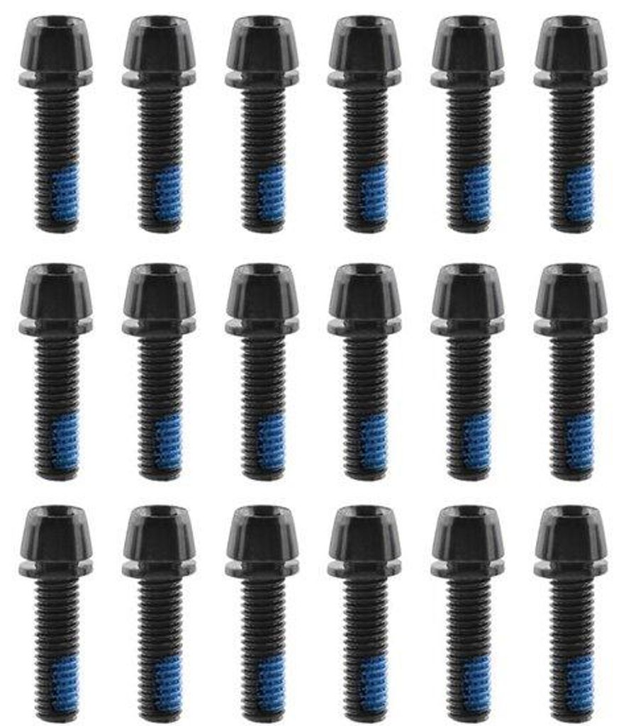 Stahlbolzen mit Ringen, sechskantige conische Schrauben, 18 Stück, schwarz für Fahrradlenker.