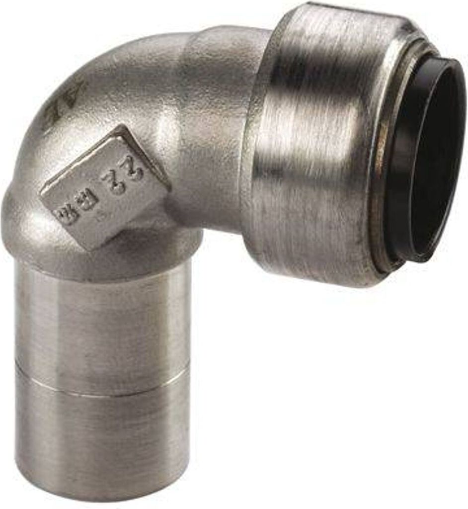Edelstahl Steckfitting Tectite Winkel 90° 15 mm innen-außen lösbar DVGW
