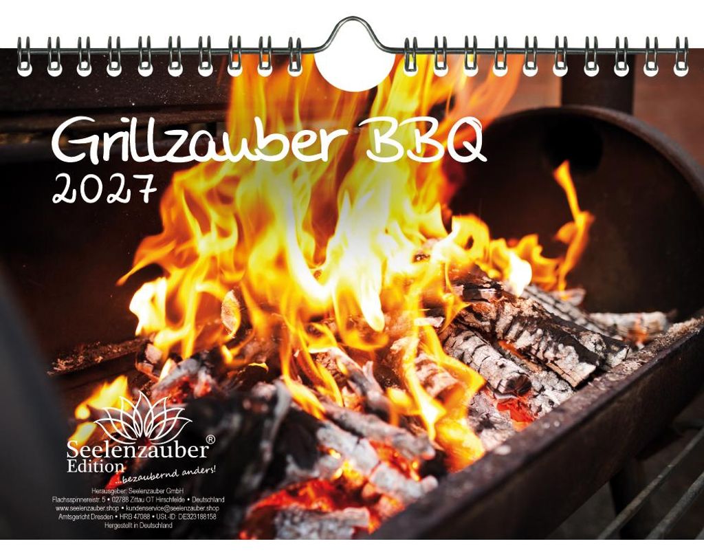 Grillzauber BBQ DIN A5 Kalender für 2027 Grill - Seelenzauber