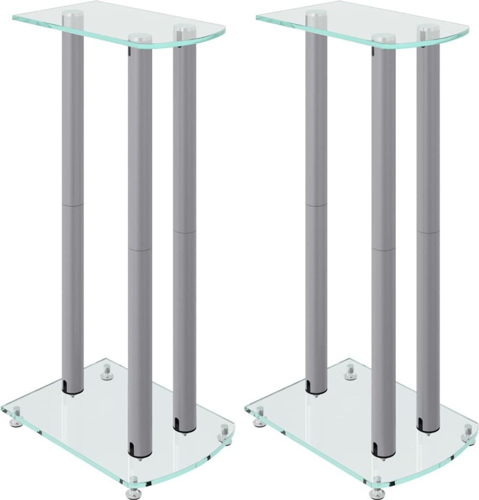 vidaXL Supporto per diffusori 2 pezzi in vetro temperato Immagine del prodotto 