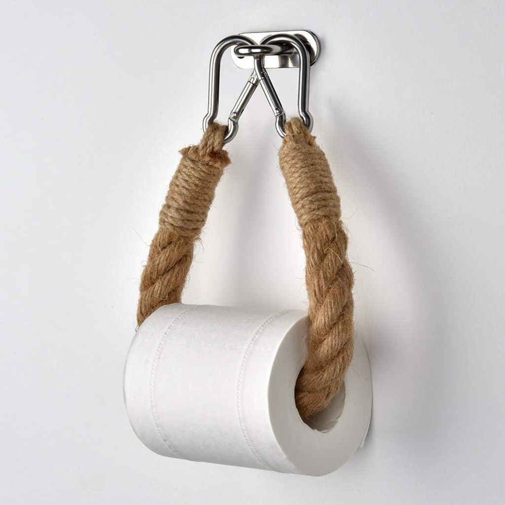 Toilettenpapierhalter ohne Bohren Vintage Handtuchhalter Klopapierhalter Seil 
