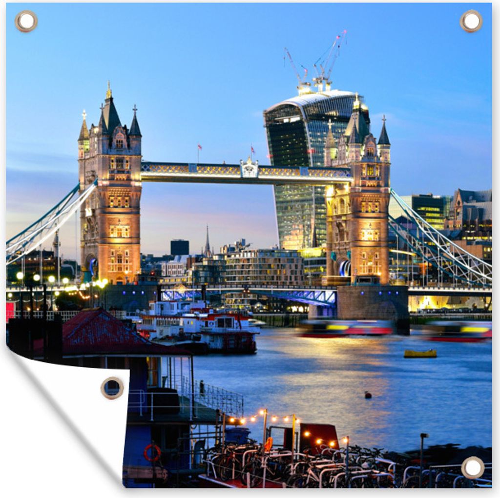 MuchoWow 50x50 cm Outdoor-Poster Gartendeko Sichtschutz Garten Poster für den Garten Tower Bridge - London - England