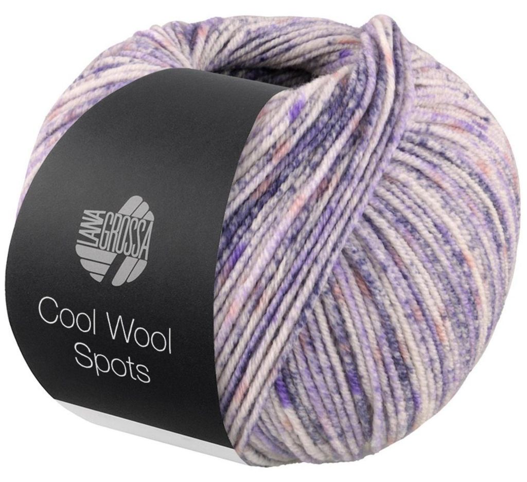 Lana Grossa - Cool Wool Spots 5006 creme grauviolett lila Produktbild 