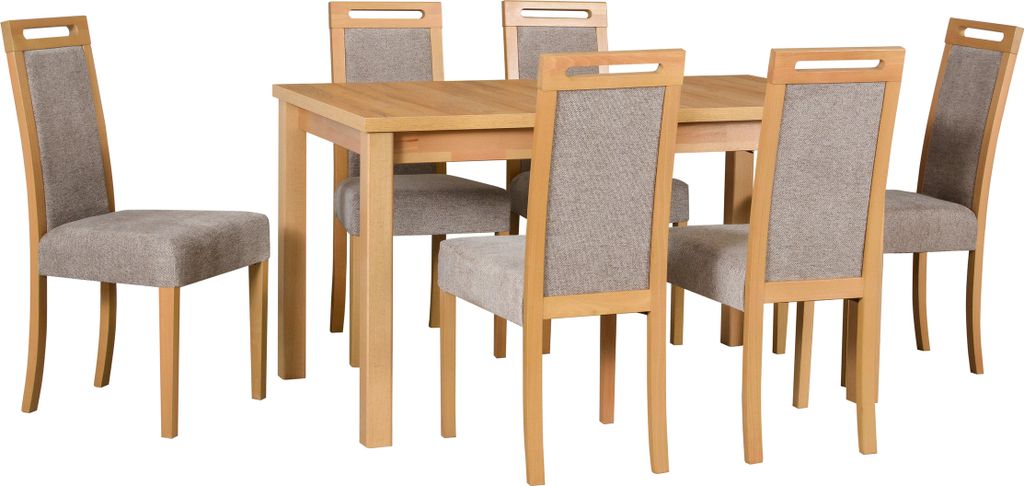 Esstischgarnitur, Esszimmerstühle aus Buchenholz, Esstischen und Stühlen, moderne Esszimmer- und Küchenstühle, Esstischmöbel, Esstisch mit St...