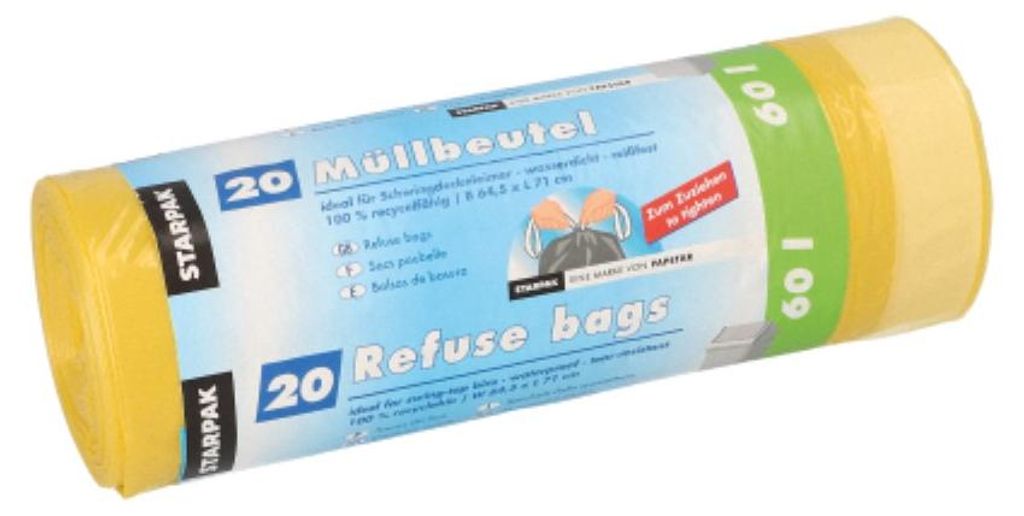 Papstar 14197, 60 l, Gelb, Hart-Polyethylen (HDPE), 710 mm, Produktbild 