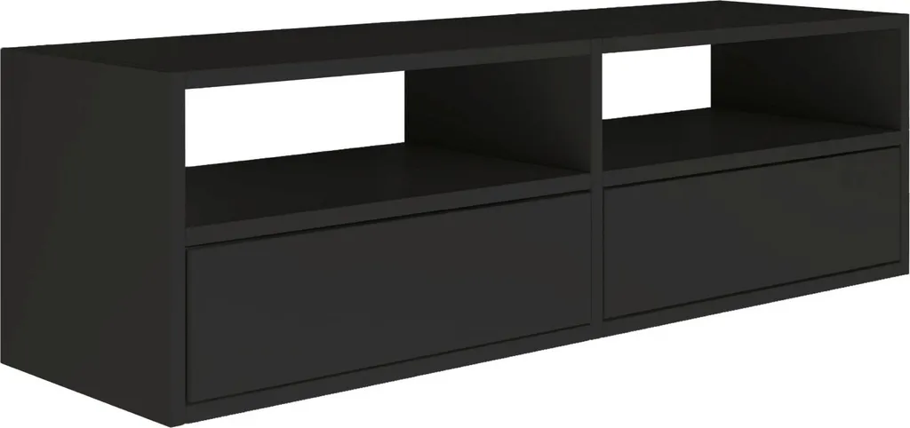 Meuble TV Mural Noir 100 cm Selsey Framme, Banc TV Suspendu Design Chic
