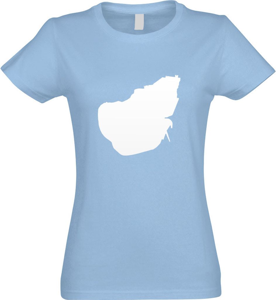 Kiwistar - T-Shirt tailliert - Damen - himmelblau - Pellworm - Deutschland - Insel - mit Motiv Bedruckt - Funshirt Design - Sport - Freizeit - Dame...