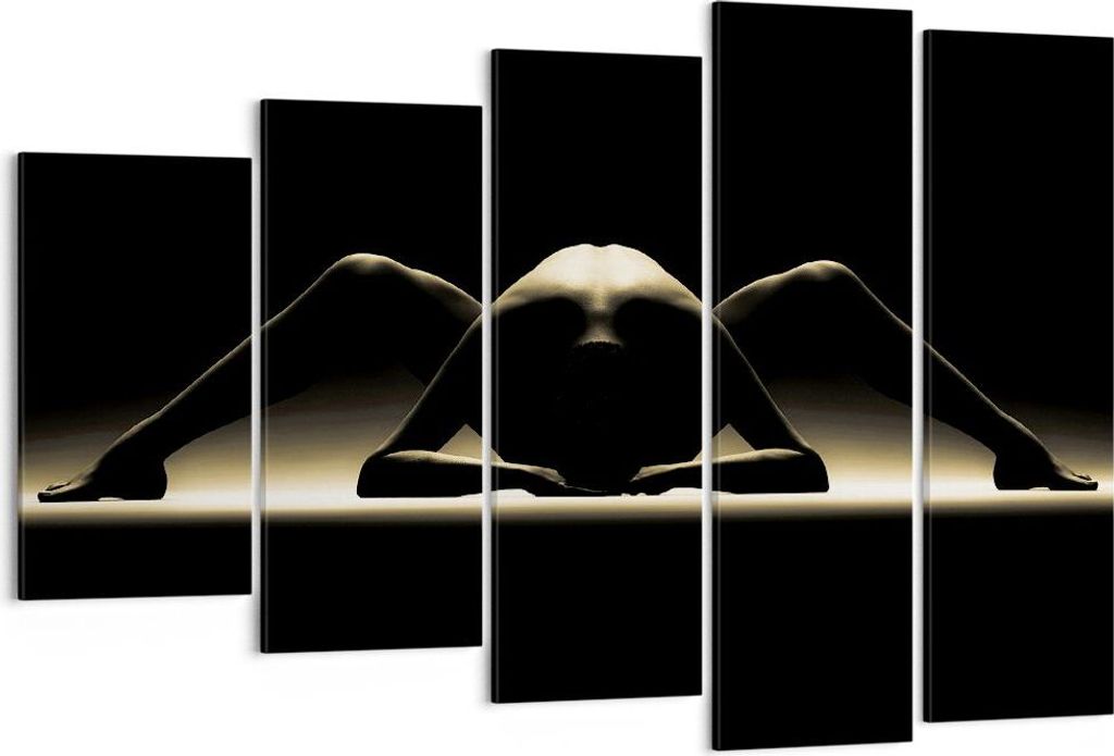 Bild auf Leinwand - Leinwandbild - Nackter Körper Modell künstlerische Pose - 150x100cm - Wand Bild - Wanddeko - Leinwanddruck - Bilder - Kunstdr...