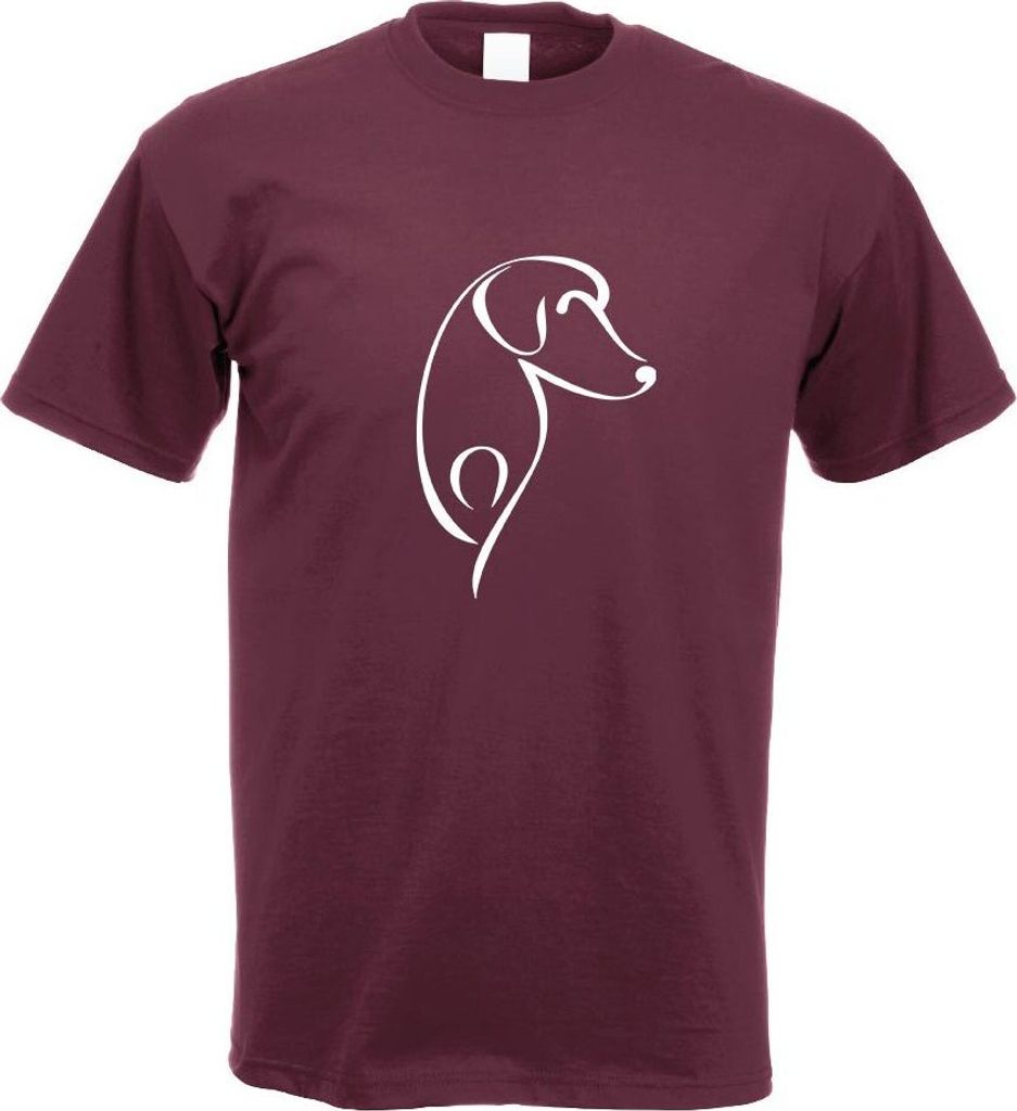 Kiwistar - T-Shirt - Burgund - Hund Motiv2 Motiv Bedruckt Funshirt Design Print - mit Motiv Bedruckt - Funshirt Design - Sport - Freizeit - Herren - S