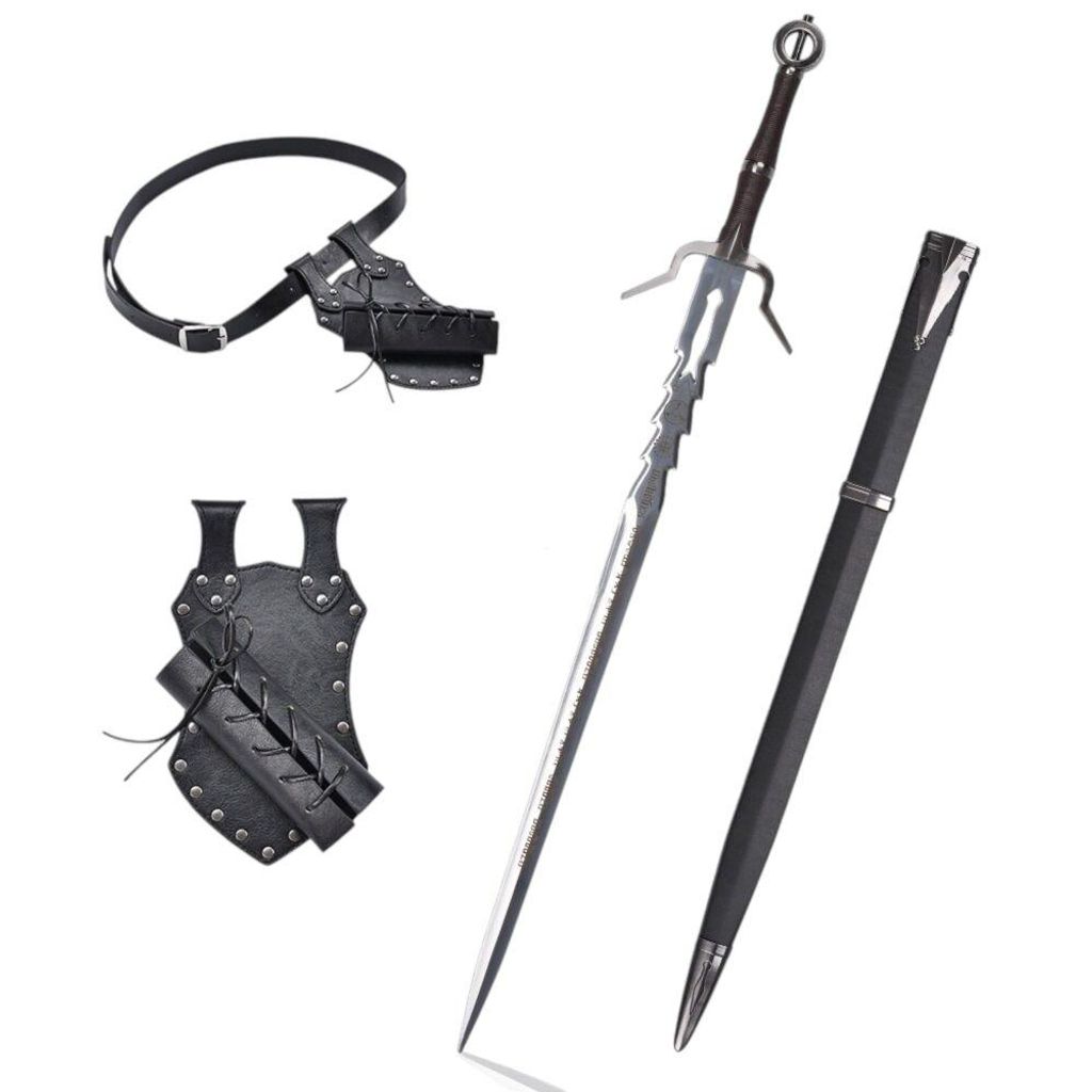 Dekoratives Fantasy Langschwert 120 cm mit Scheide & Gürtel – Mittelalter Sammlerstück aus Edelstahl – Cosplay Deko Requisite für Wanddispla...