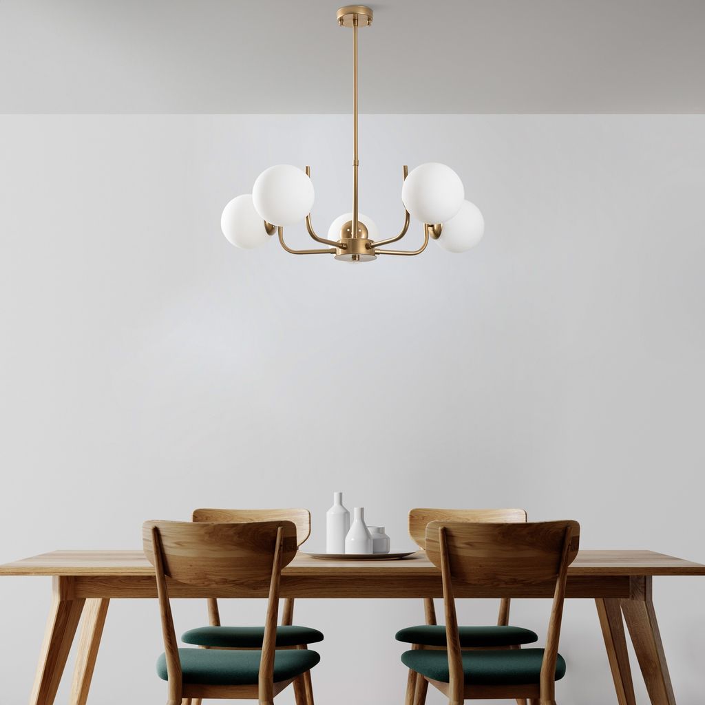 Opviq, Antler - 13773, Kronleuchter, Gold, METALLKÖRPER, 69 x 69 x 30 - 70 cm