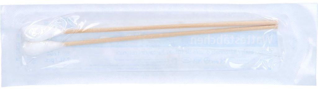 Wattestäbchen Holz 15 cm großer Kopf steril 50X2 St Produktbild 