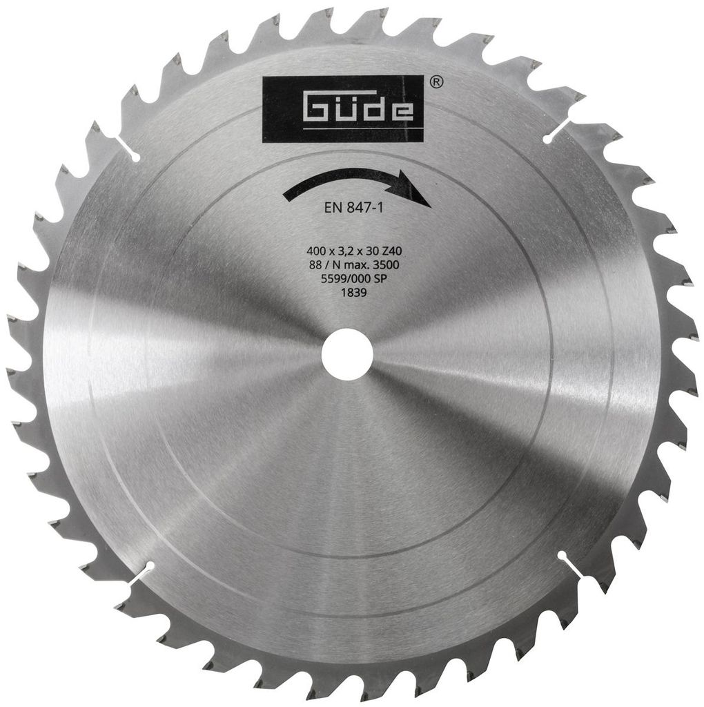 Güde 01839 HM Sägeblatt 400 x 30mm 40 Zähne Produktbild 